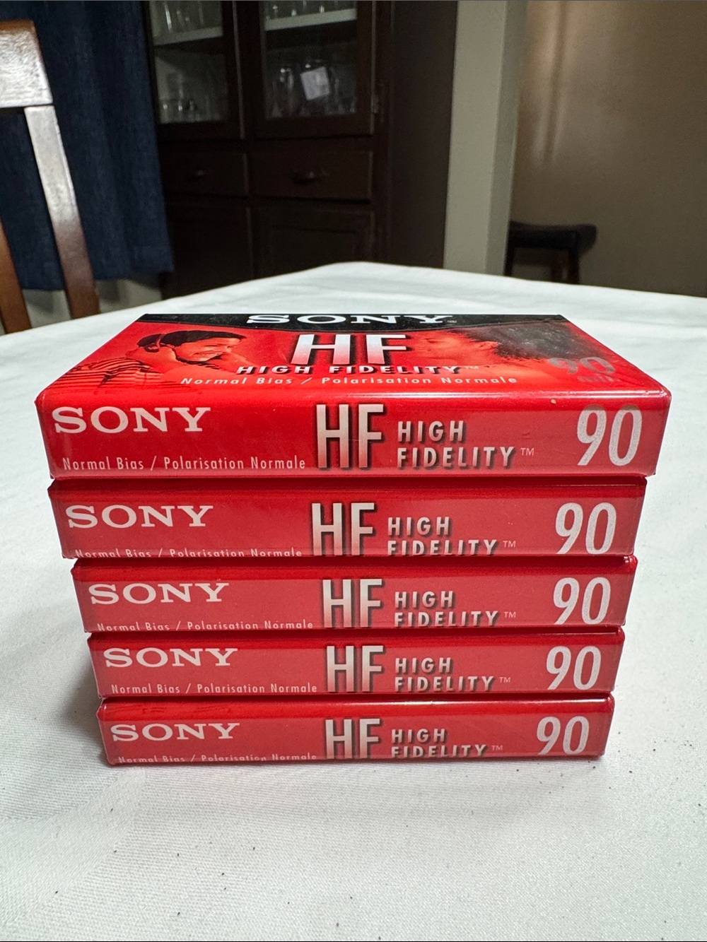 (5) NEW Sony high fidelity 90 minute audio tapes.